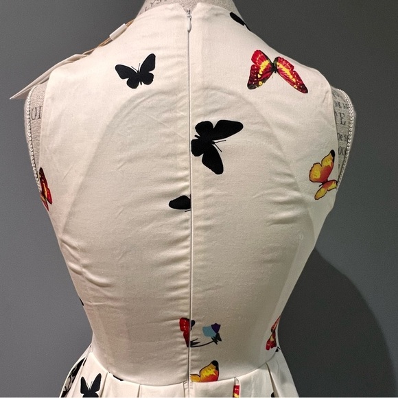 NWT Belle Poque Boutique Beautiful A-Line Dress in Colorful Butterfly Print Sz S - Picture 11 of 16